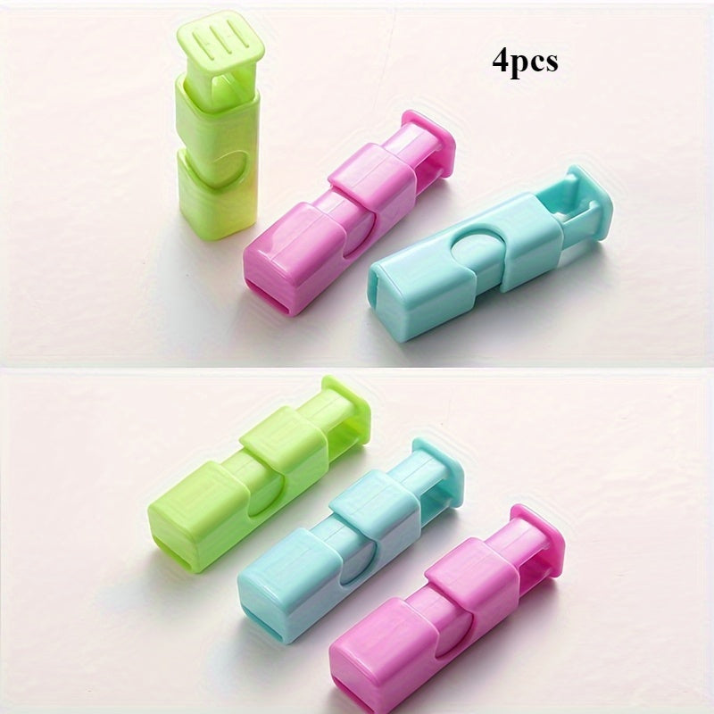 Bag clips with multiple functions, featuring an easy squeeze and lock closure to seal various bags. A must-have for every home kitchen, these plastic clips are perfect for organizing kitchen storage and are safe for non-food contact use.