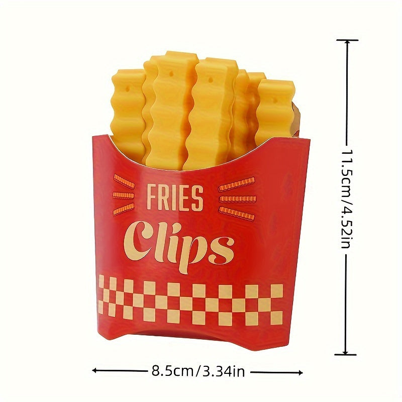 This set includes 12 sealing clips in the shape of potato chips, complete with storage boxes. Perfect for use in kitchens and restaurants, these non-food safe plastic clips are great for keeping snack bags fresh and adding a creative touch to your