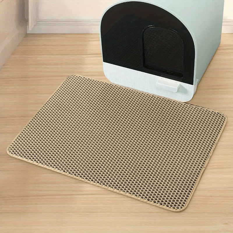 High-quality cat litter mat with double-layer honeycomb design for easy cleaning and odor control, suitable for both pet toilets and litter boxes.