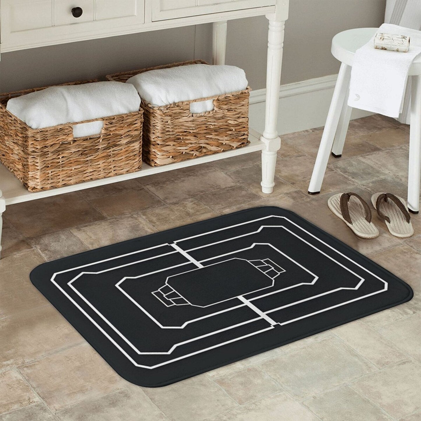 JIT's 1PCS Frost Trap Rainbow 6 Siege Doormat is a lightweight, machine washable welcome rug made of non-slip polyester. Perfect for the living room or hallway, this rectangle-shaped, machine-made decoration mat adds a touch of style to any space.