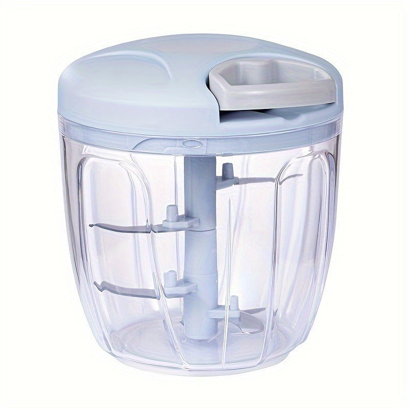 1 or 2 pieces of a versatile kitchen food processor - small and easy to use for quick meal preparation, cutting garlic and dicing vegetables - equipped with stainless steel blades, no electricity required.