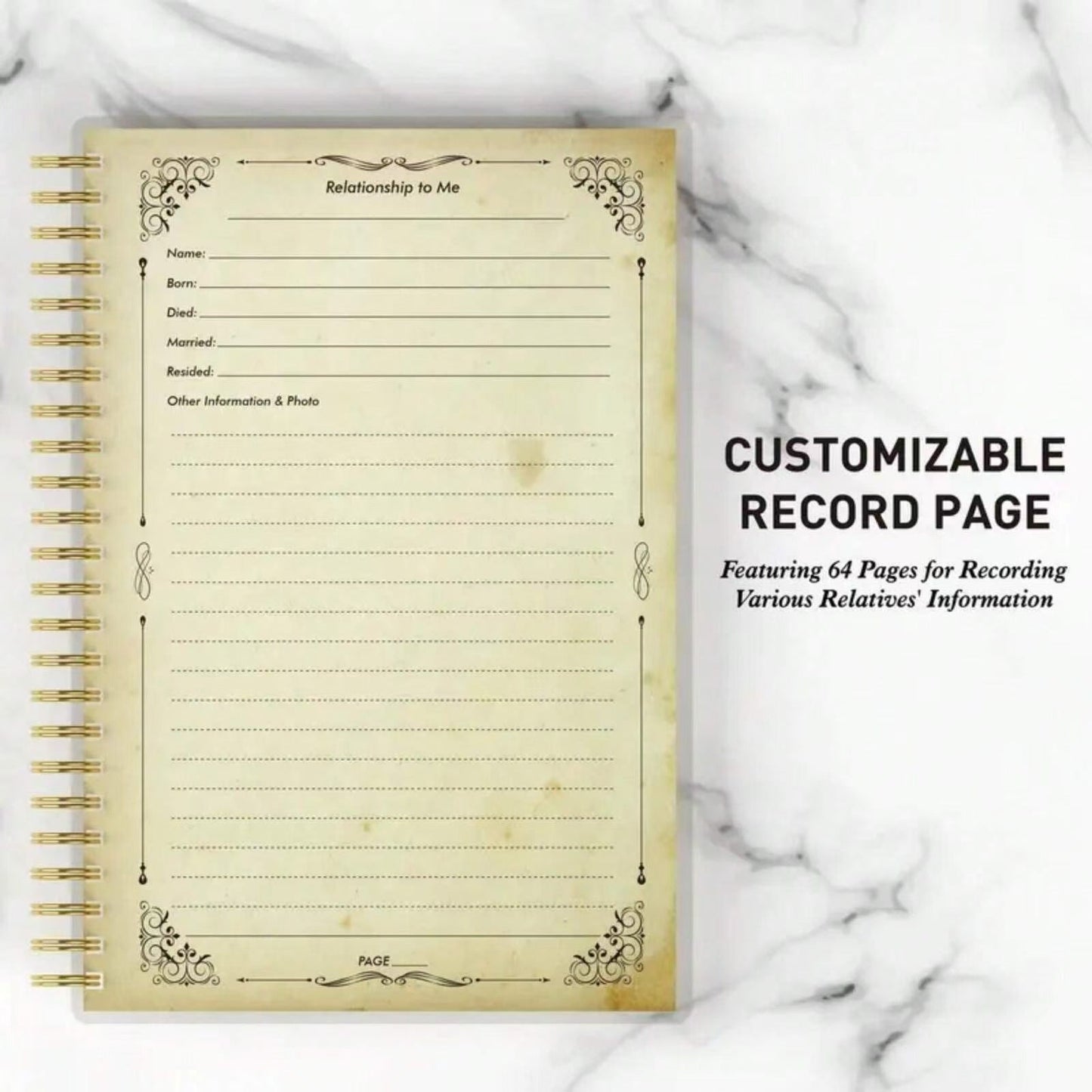 Family History Record Book with 1 Piece - Spiral-Bound, English Language, with a Paper Cover - Design Your Own Genealogy, Document Family Information, Discover Ancestral Origins and Traditions, Build Your Family Tree - Perfect Gift for Loved Ones