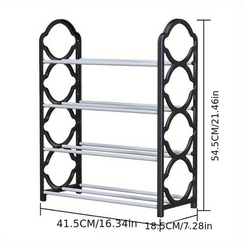 Современная 4-уровневая пластиковая полка для обуви, автономная, компактная, универсальное решение для хранения, без запаха, не требует источника питания для прихожей и спальни