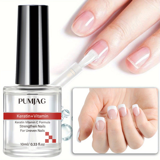 Strengthen nails with Keratin+Vitamin nail strengthener to prevent chipping and peeling. Enhance gloss and harden nails. Contains 10ml/0.33fl.oz.