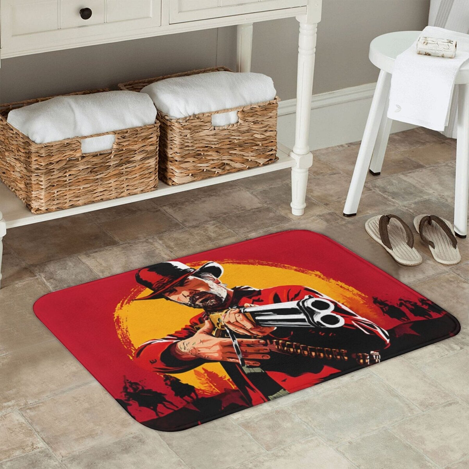 MORGAN The Fearless Outlaw Arthur - Non-Slip, Easy-to-Clean Doormat for Kitchen, Hallway & Bedroom Decorating