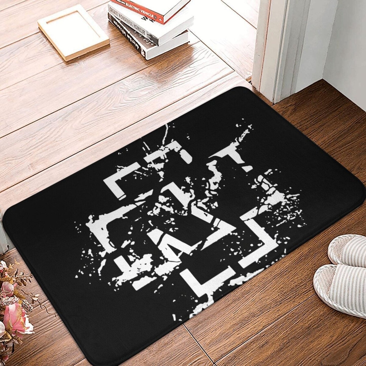 Merch-Rokk Non-Slip Doormat - Easy to Clean, Lightweight Polyester Entrance Rug for Home Decor