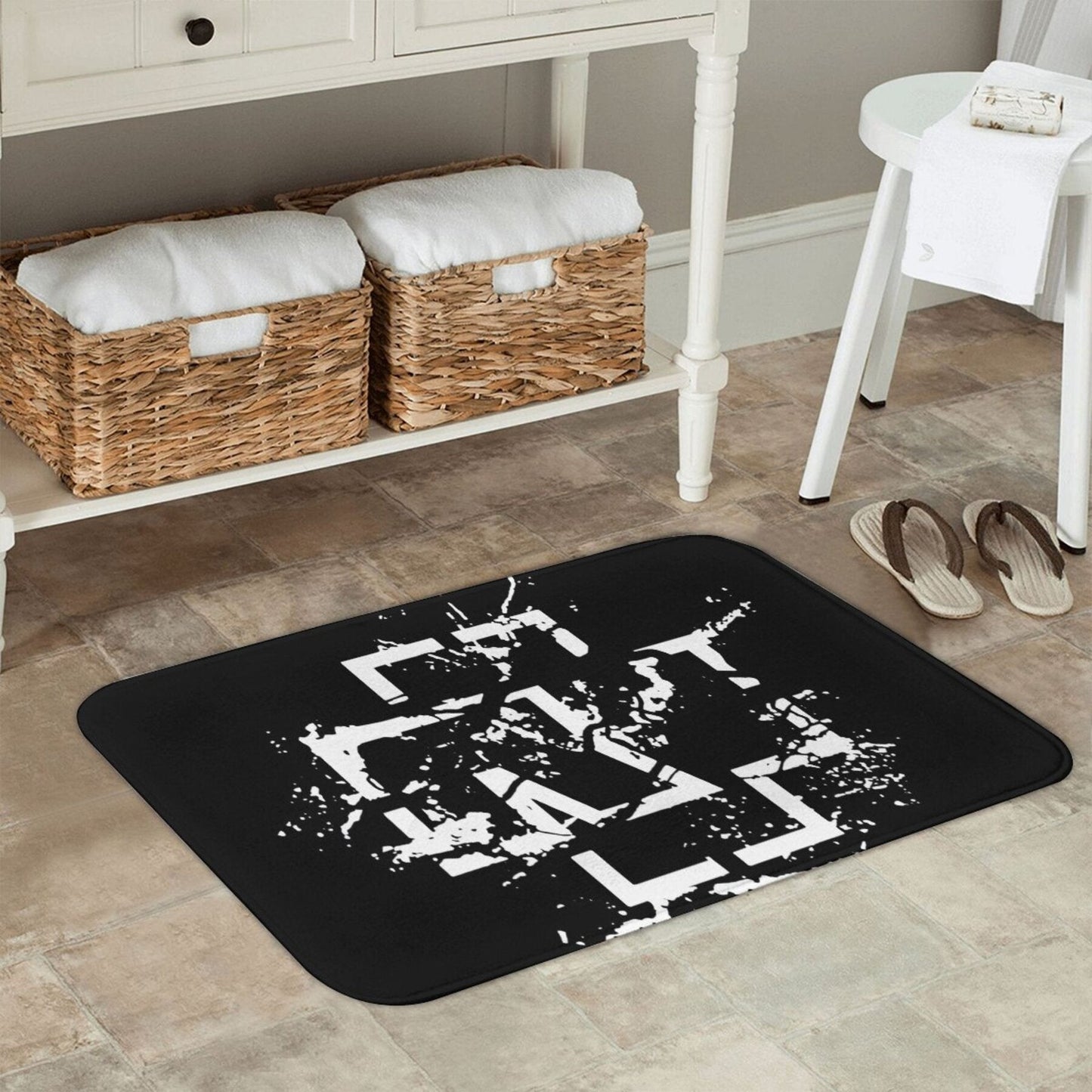 Merch-Rokk Non-Slip Doormat - Easy to Clean, Lightweight Polyester Entrance Rug for Home Decor