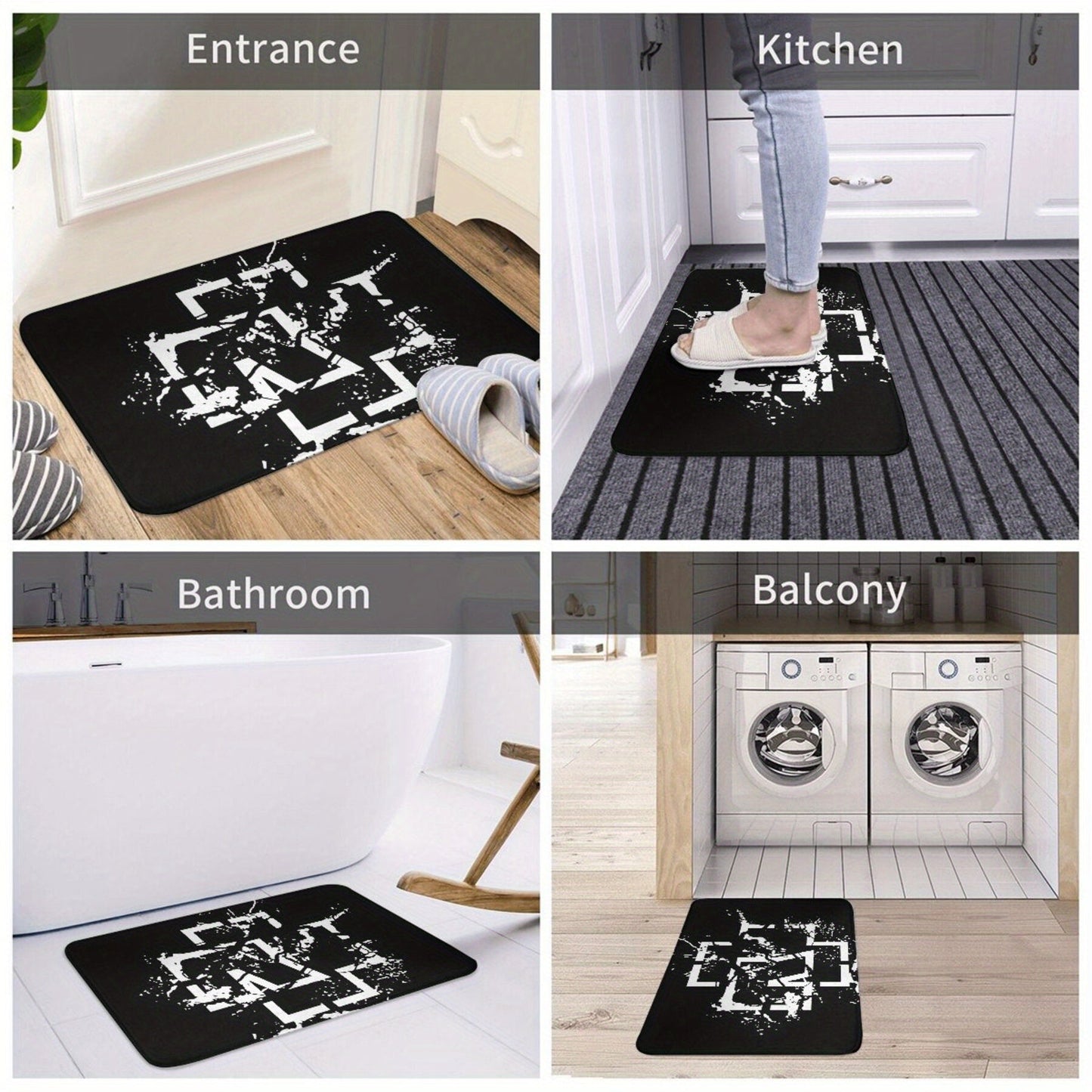 Merch-Rokk Non-Slip Doormat - Easy to Clean, Lightweight Polyester Entrance Rug for Home Decor