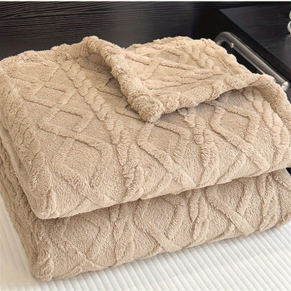 Soft and cozy taffeta throw blanket is ideal for all seasons. Perfect for taking naps in the office or lounging on the sofa at home. Features a stylish geometric design in a calming green hue.