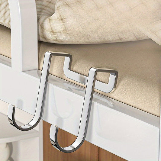 4-Pack Stainless Steel Utility Hooks - Casual Style, No-Drill Wall Mount for Kitchen/Bathroom Cabinet Storage - Rust Resistant