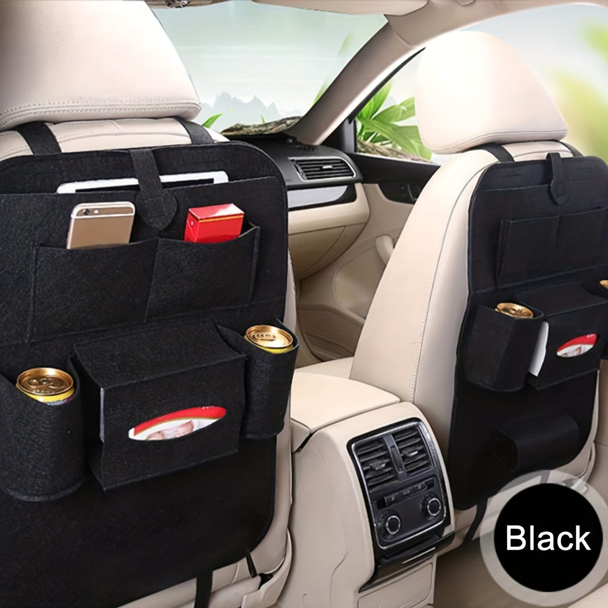 All-In-One Car Seat Back Organizer with Pockets for Personal Care Products, Perfect for Business Owners and Retailers.