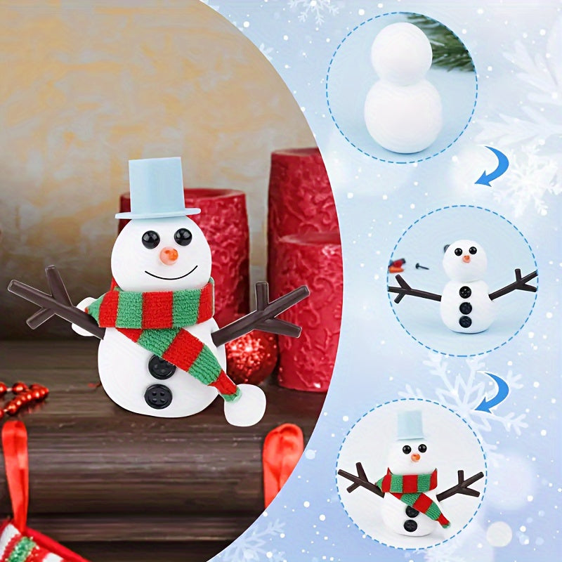 Snowman Handmade Kit Sets available in 11pcs and 33pcs - Ideal for Christmas, New Year, Valentine's Day, decorating, clay decorations, outdoor holiday decor, daily parties, and small gifts.