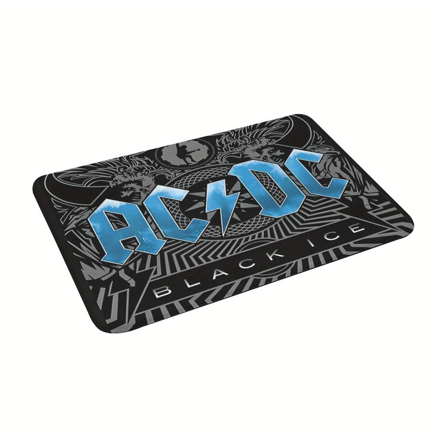 Non-Slip Bath Mat inspired by the Black Ice Australian Rock Band - Machine Washable, made of Polyester, Ideal for Home Decor in Living Room