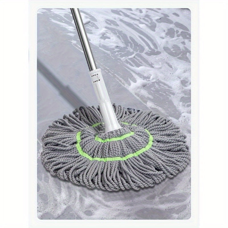 No-hands self-wringing string mop for effortless cleaning - Multi-purpose rotary mop for all rooms and floors, wet or dry usage - Ideal for living areas, bedrooms, bathrooms, kitchens, and various surfaces