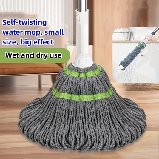 No-hands self-wringing string mop for effortless cleaning - Multi-purpose rotary mop for all rooms and floors, wet or dry usage - Ideal for living areas, bedrooms, bathrooms, kitchens, and various surfaces