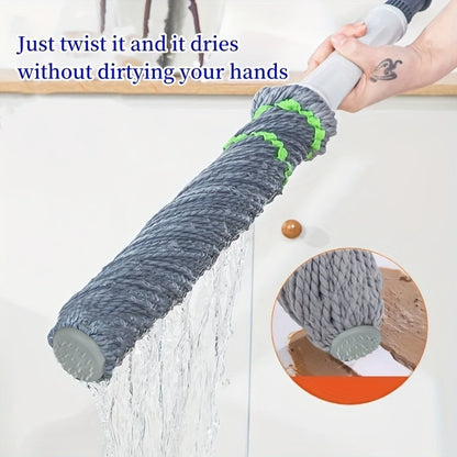 Hands-free mop ideal for kitchen, bedroom, and living room floors - no hand washing needed.