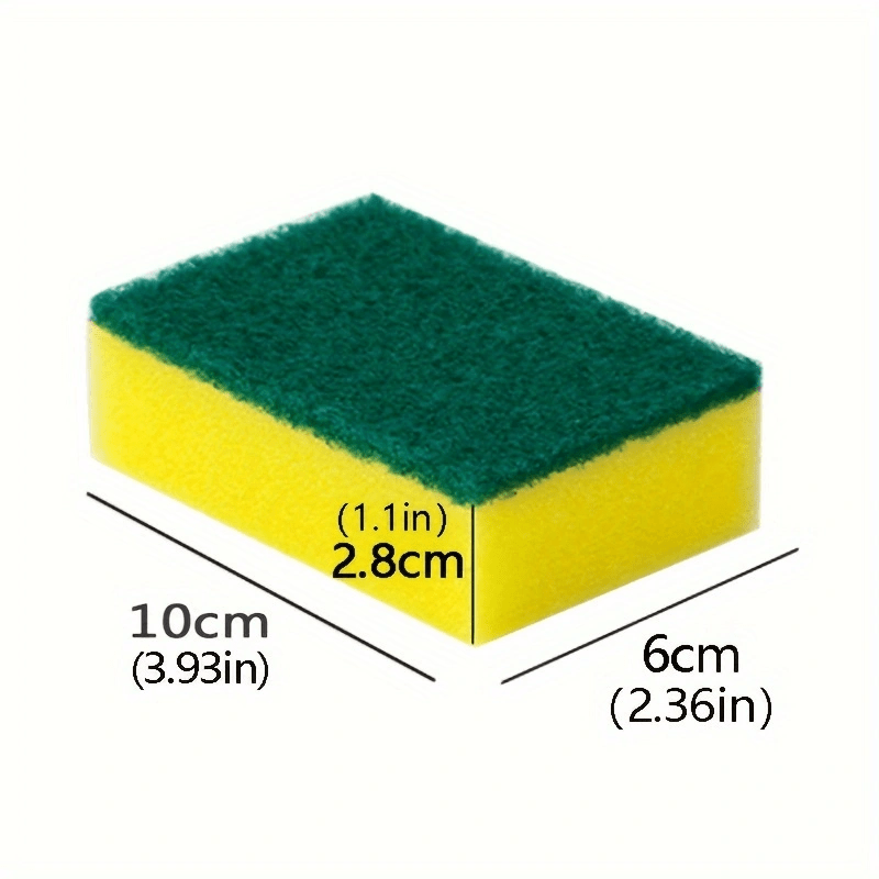 24-Pack of high-absorbency kitchen sponges with a durable dual-layer design for cleaning tableware and cookware. Removes oil and rust with reinforced sand fiber grip.