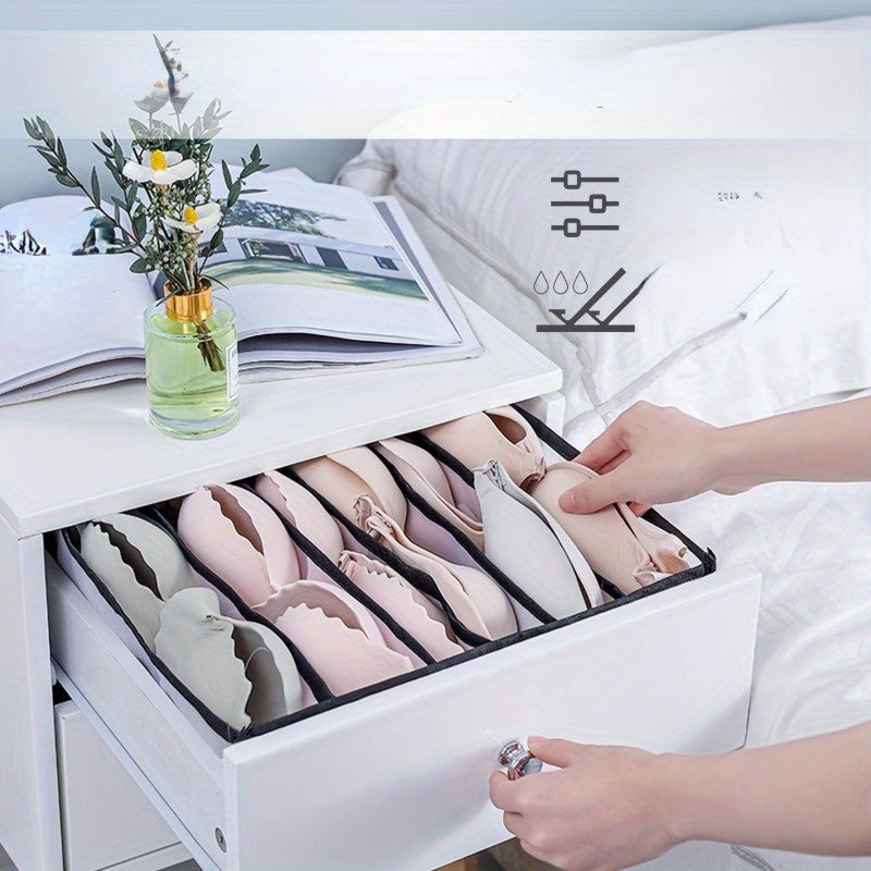 Multi-functional fabric compartment drawer for underwear storage with inner-cosmetic storage, popular among internet celebrities.