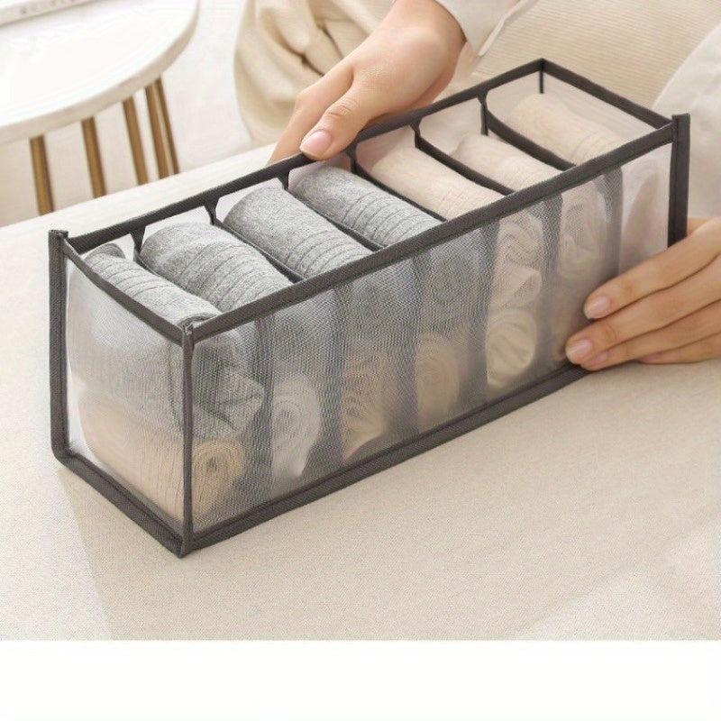 Multi-functional fabric compartment drawer for underwear storage with inner-cosmetic storage, popular among internet celebrities.