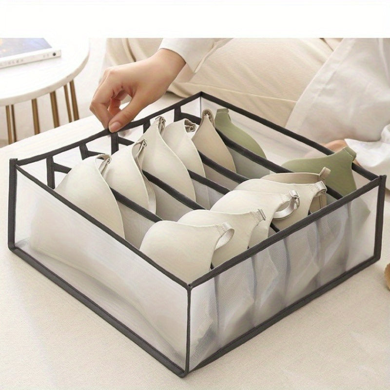 Multi-functional fabric compartment drawer for underwear storage with inner-cosmetic storage, popular among internet celebrities.