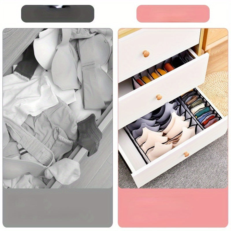 Multi-functional fabric compartment drawer for underwear storage with inner-cosmetic storage, popular among internet celebrities.