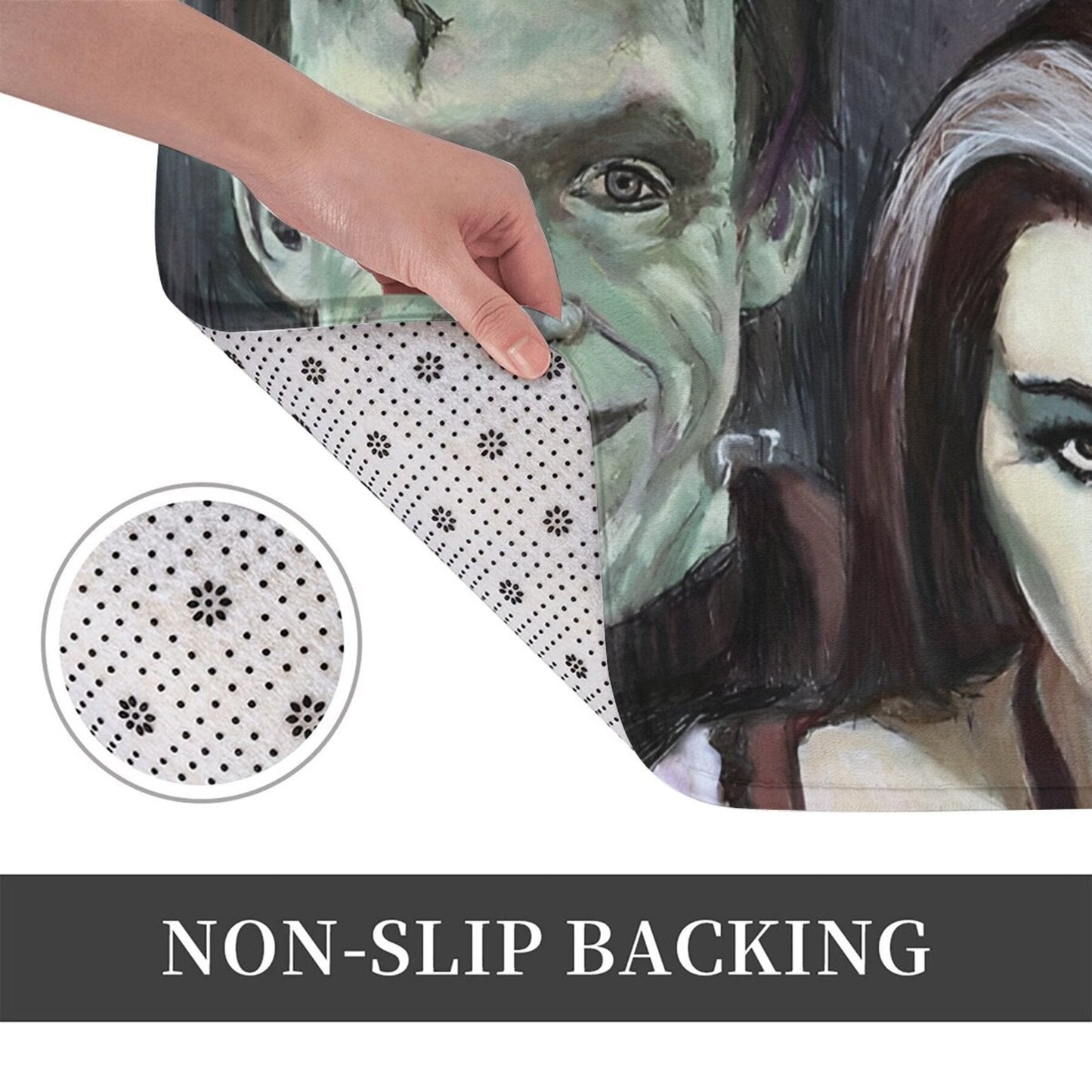 Bathroom Mat Set inspired by Lily and Herman Munster - Soft Flannel Material, Easy to Clean, Perfect for Bathroom and Balcony Decor