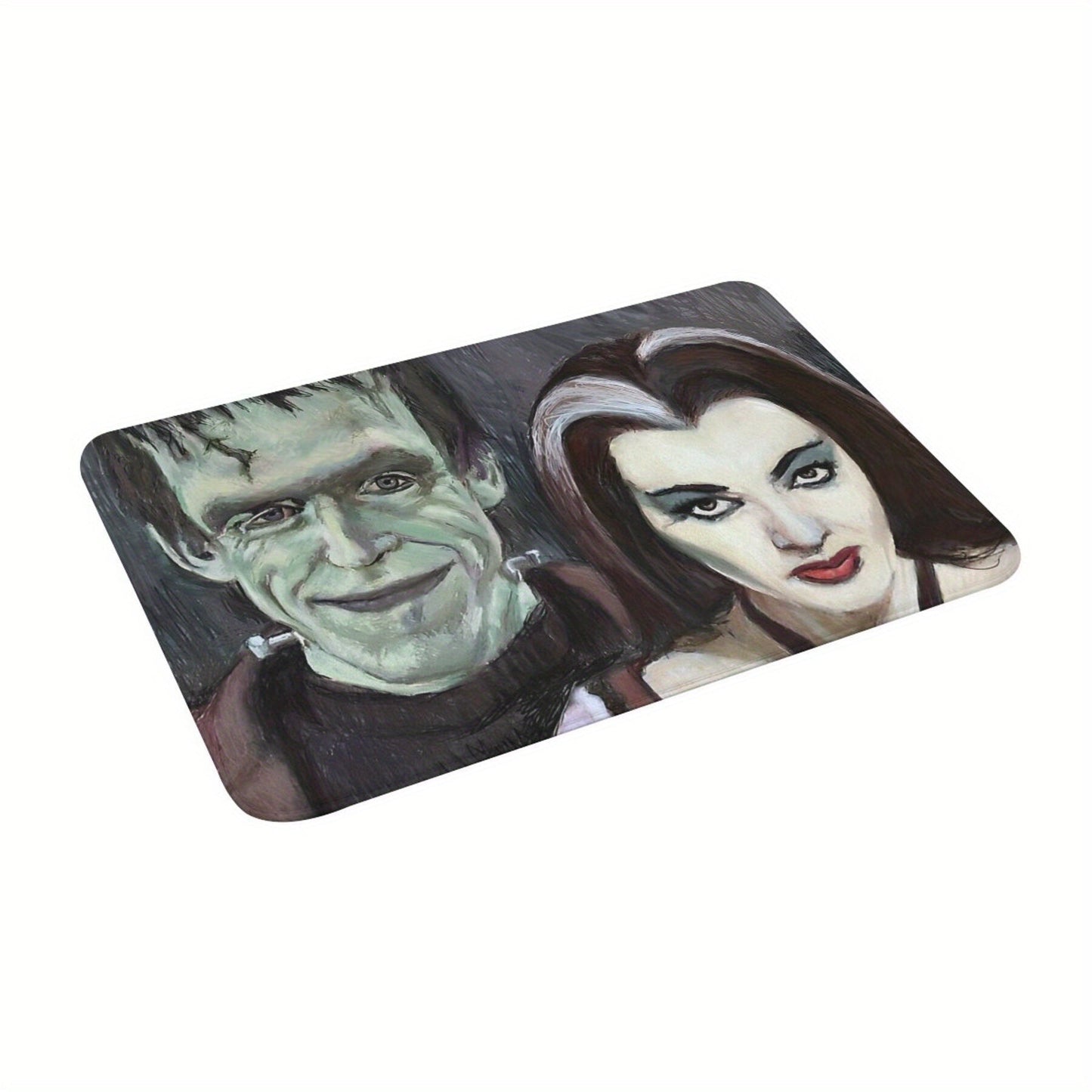 Bathroom Mat Set inspired by Lily and Herman Munster - Soft Flannel Material, Easy to Clean, Perfect for Bathroom and Balcony Decor