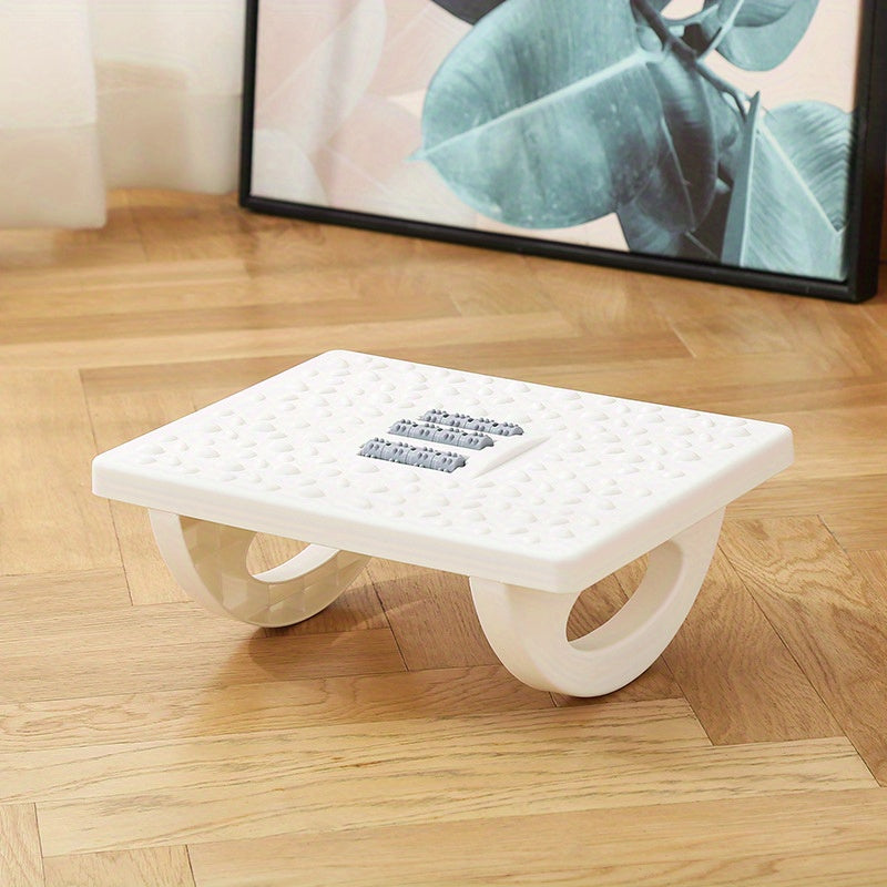 White Ergonomic Foot Rest with Non-Slip Plastic Footstool and Shaker Function for Office, Home, or Sofa Use