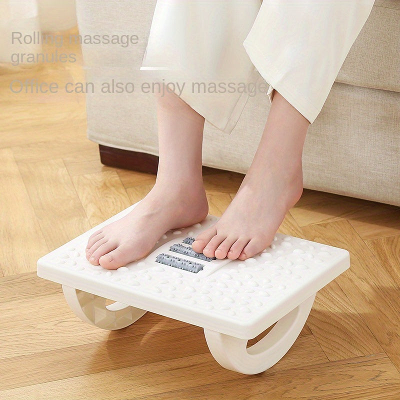 White Ergonomic Foot Rest with Non-Slip Plastic Footstool and Shaker Function for Office, Home, or Sofa Use