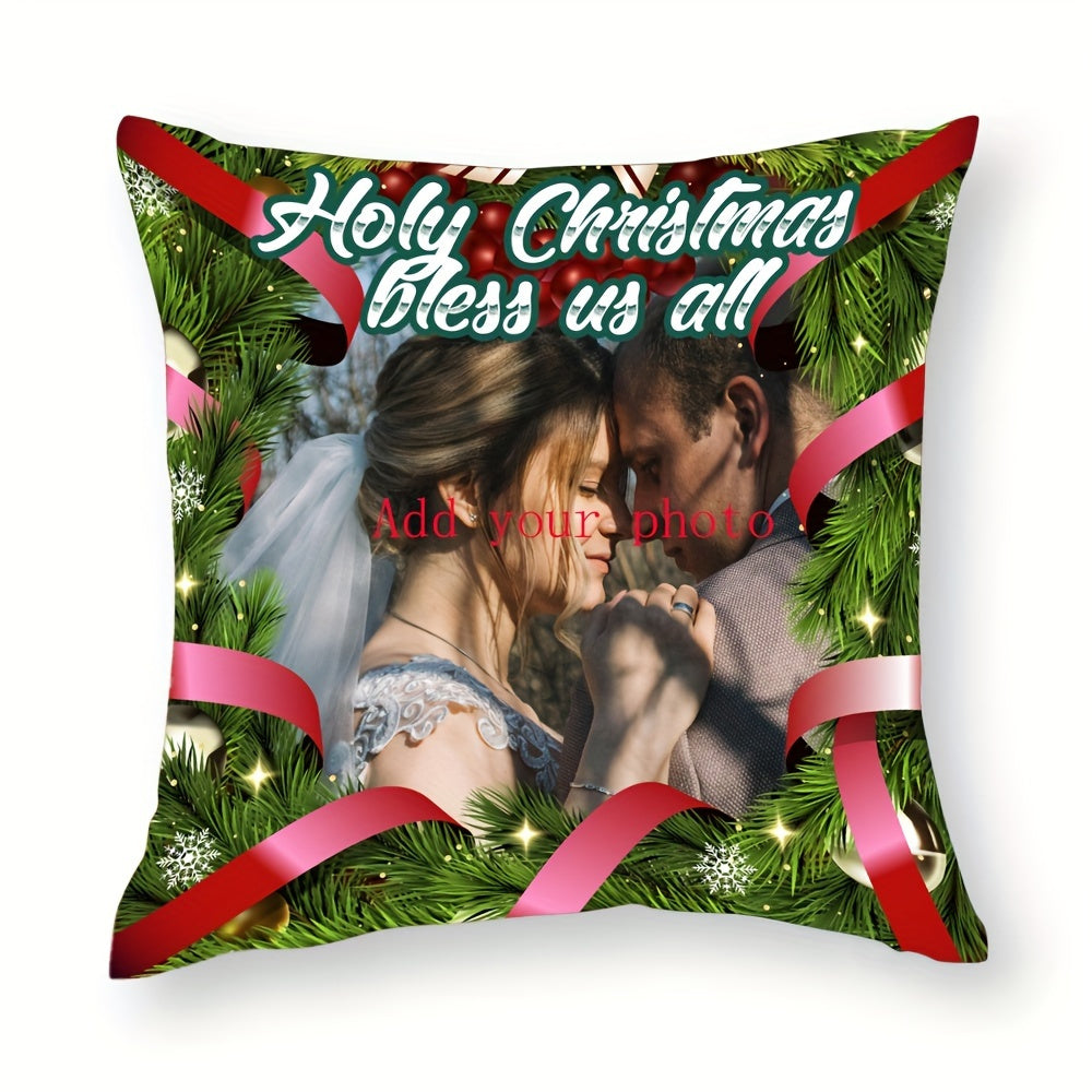 Customize your holiday decor with a personalized Christmas plush pillowcase! Add your own photo and design to create a one-of-a-kind piece that is sure to impress. This single-sided pillowcase is the perfect addition to your holiday decorations or makes