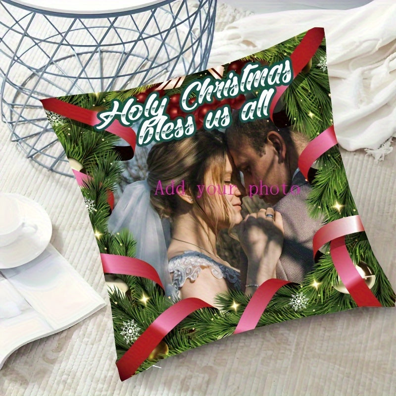 Customize your holiday decor with a personalized Christmas plush pillowcase! Add your own photo and design to create a one-of-a-kind piece that is sure to impress. This single-sided pillowcase is the perfect addition to your holiday decorations or makes