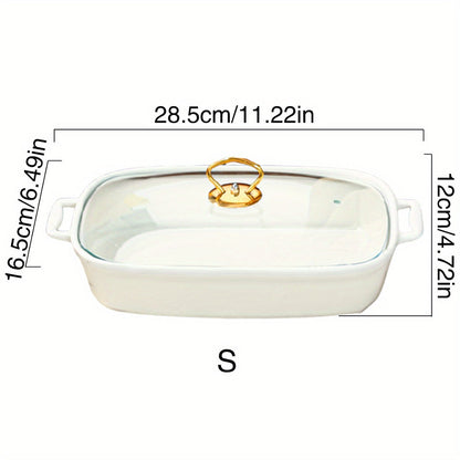 Elegant Ceramic Serving Tray with Lid - Perfect for Serving Soup, Sandwiches, and More - Great for Home Entertaining and Parties