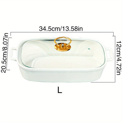 Elegant Ceramic Serving Tray with Lid - Perfect for Serving Soup, Sandwiches, and More - Great for Home Entertaining and Parties