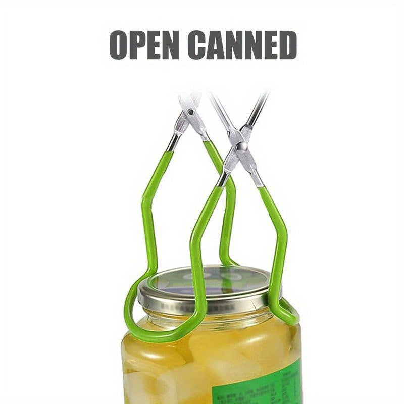 Stainless Steel Easy-Grip Wide Mouth Canning Jar Lifter - Anti-Scald, Non-Slip Tongs for Securely Handling Jars & Bottles, Comfortable Grip Handle for Durability and Safety