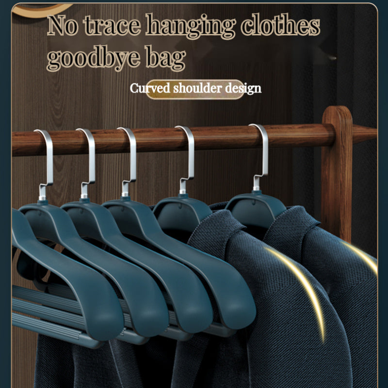 5 WongGirlWear non-slip coat hangers designed for men's suits and coats, made of durable grey PP material. Ideal for home and wardrobe use.