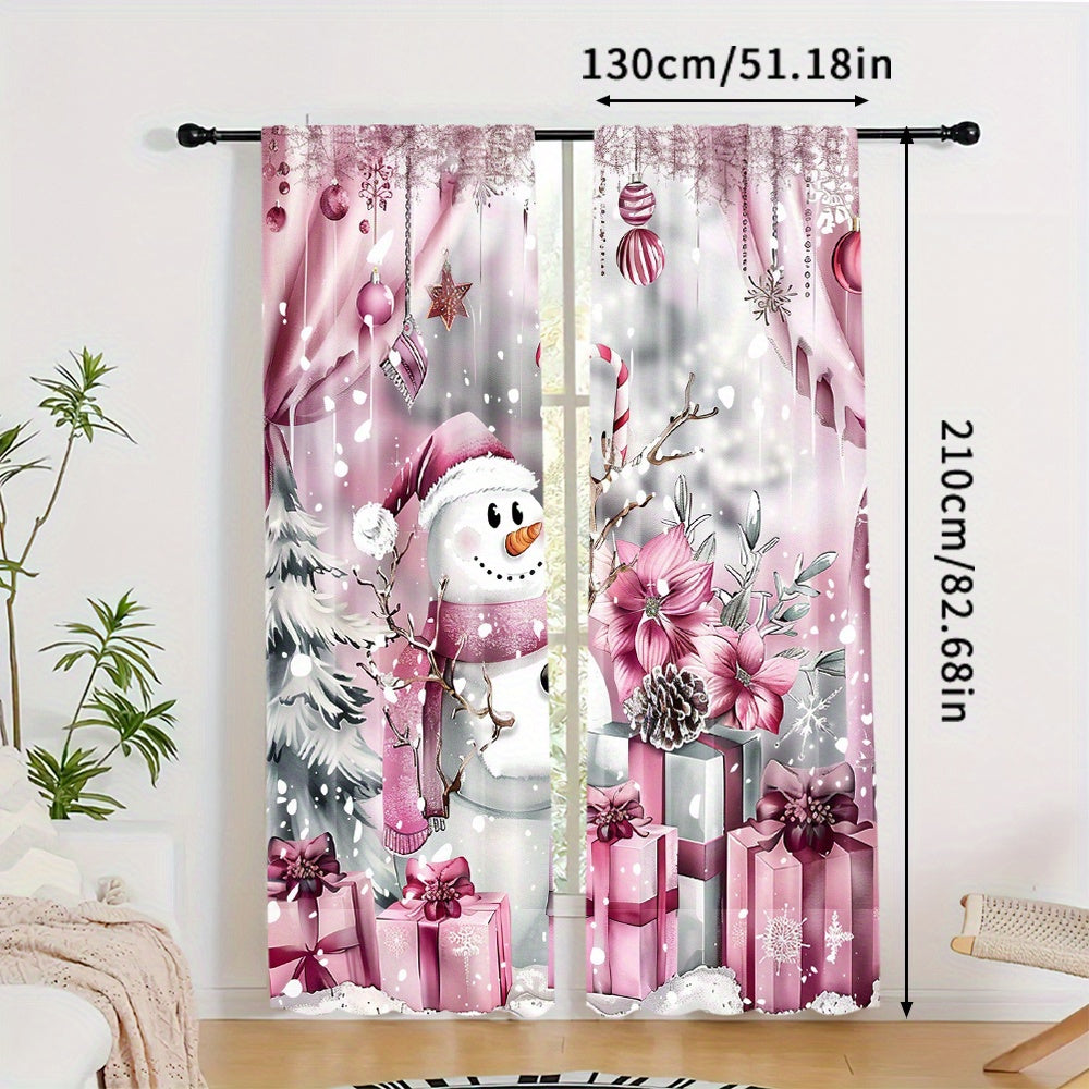 This listing includes a set of two red Christmas themed drapes with a rod pocket design. These digital print polyester window panels are perfect for decorating your living room, bedroom, study, or dining room. Suitable for the 14+ age group, these drapes