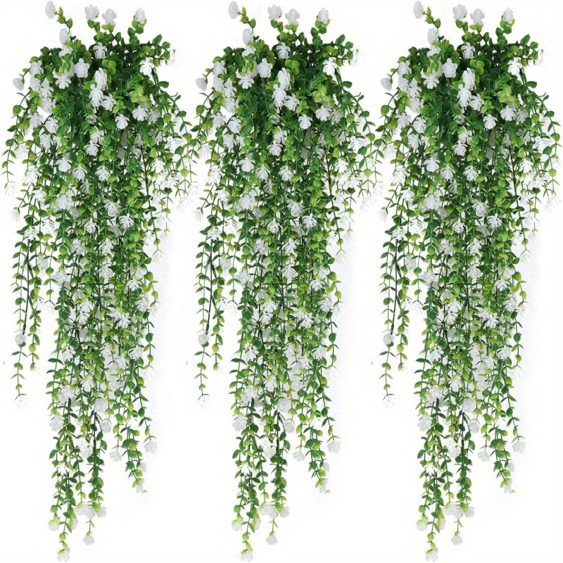 Artificial fall hanging plants and flowers for indoor and outdoor spaces, perfect for Thanksgiving, weddings, parties, and gardens.