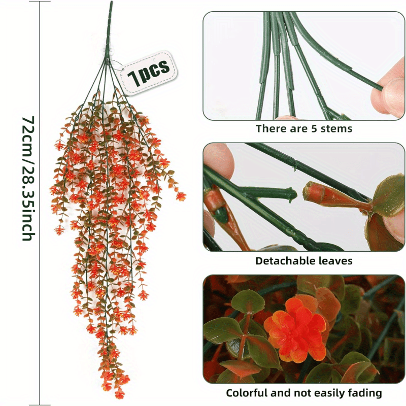 Artificial fall hanging plants and flowers for indoor and outdoor spaces, perfect for Thanksgiving, weddings, parties, and gardens.