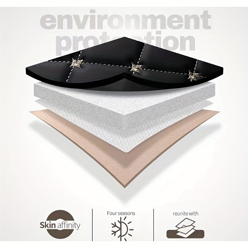 Universal seat cushion made of PU leather with star embroidery suitable for 5 seats in all seasons.