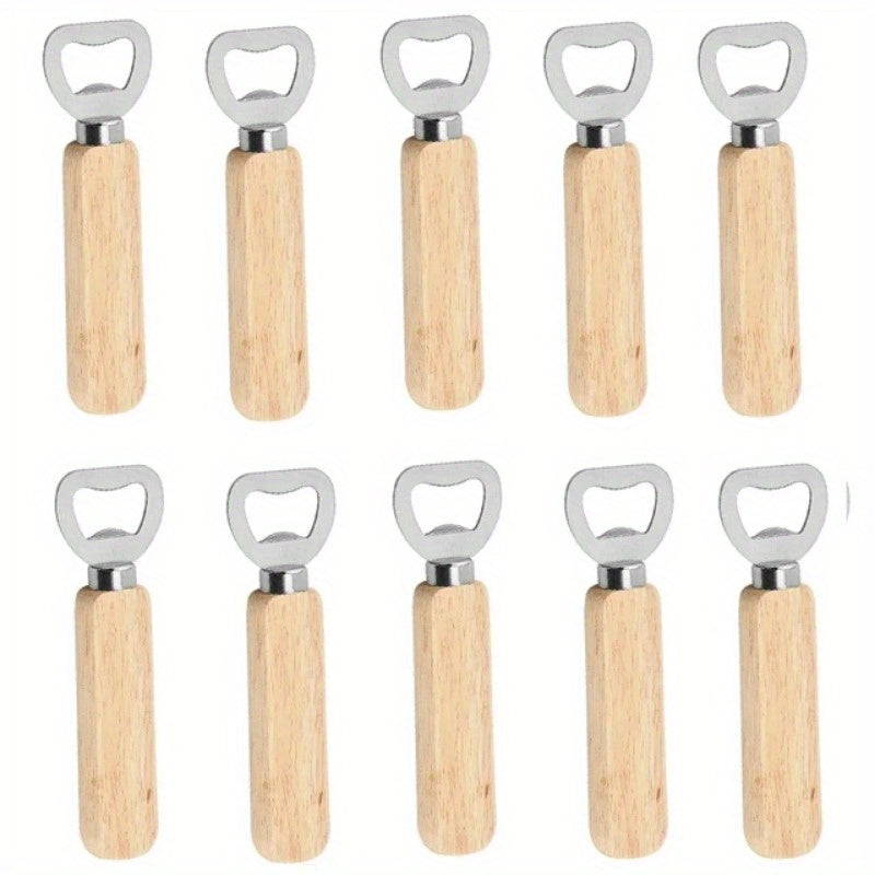 Wooden bottle opener set of 10 or 20 - ideal for opening beer, wine, and soda bottles in home bars and kitchens. Durable, handheld design with comfortable grip. Great for daily use or gifting.