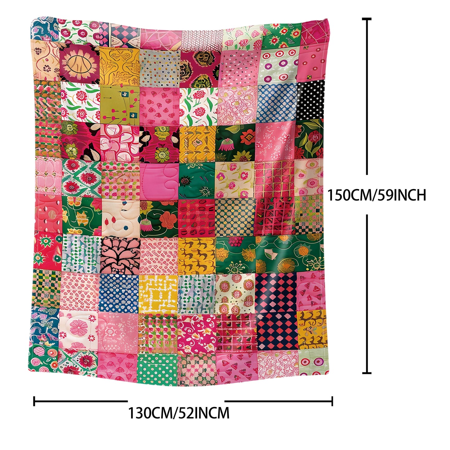 Soft, warm, and versatile, this cozy colorful patchwork flannel throw blanket is perfect for use on your bed, sofa, office, or during camping trips.