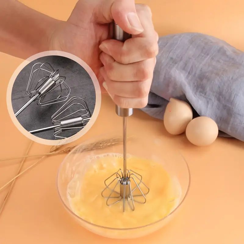 Versatile Stainless Steel Hand Mixer - Perfect for Beating Cream, Eggs, and Baking Needs