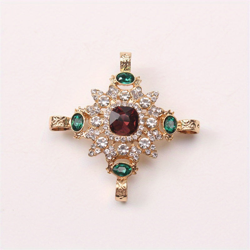 Elegant pin accessory with vintage Baroque design, featuring a rhinestone cross court brooch that exudes personality and temperament, making it the perfect gift for someone special.