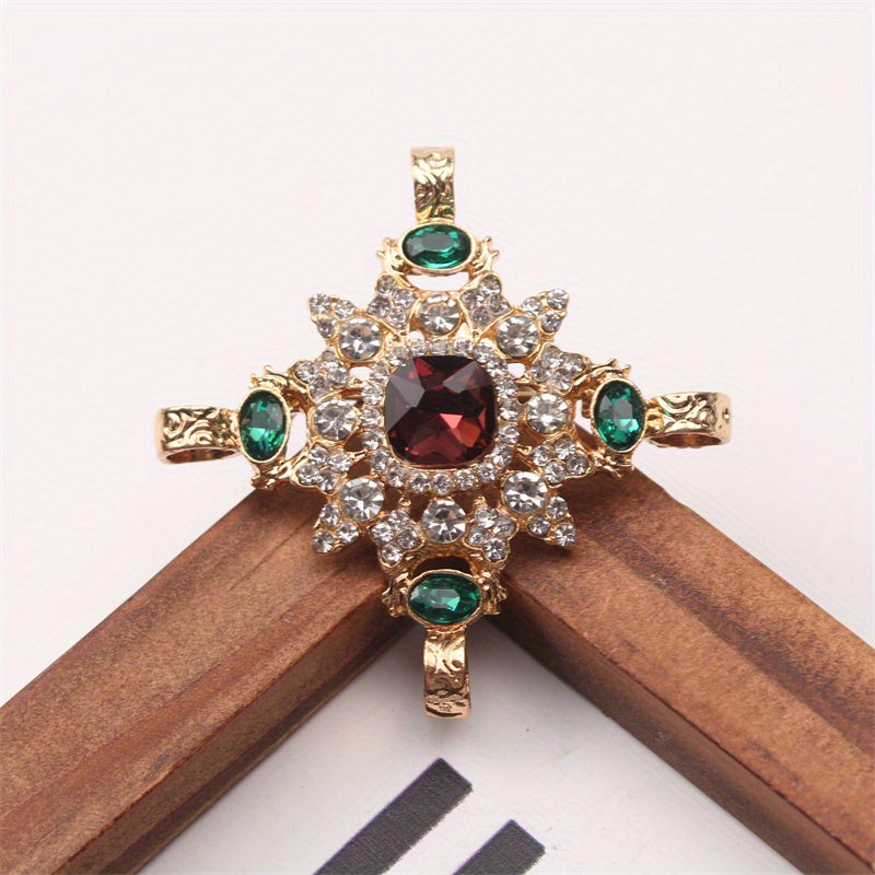 Elegant pin accessory with vintage Baroque design, featuring a rhinestone cross court brooch that exudes personality and temperament, making it the perfect gift for someone special.