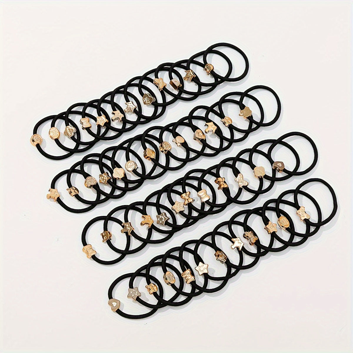 50 simple elastic hair ties for girls with thick hair; ideal gifts.