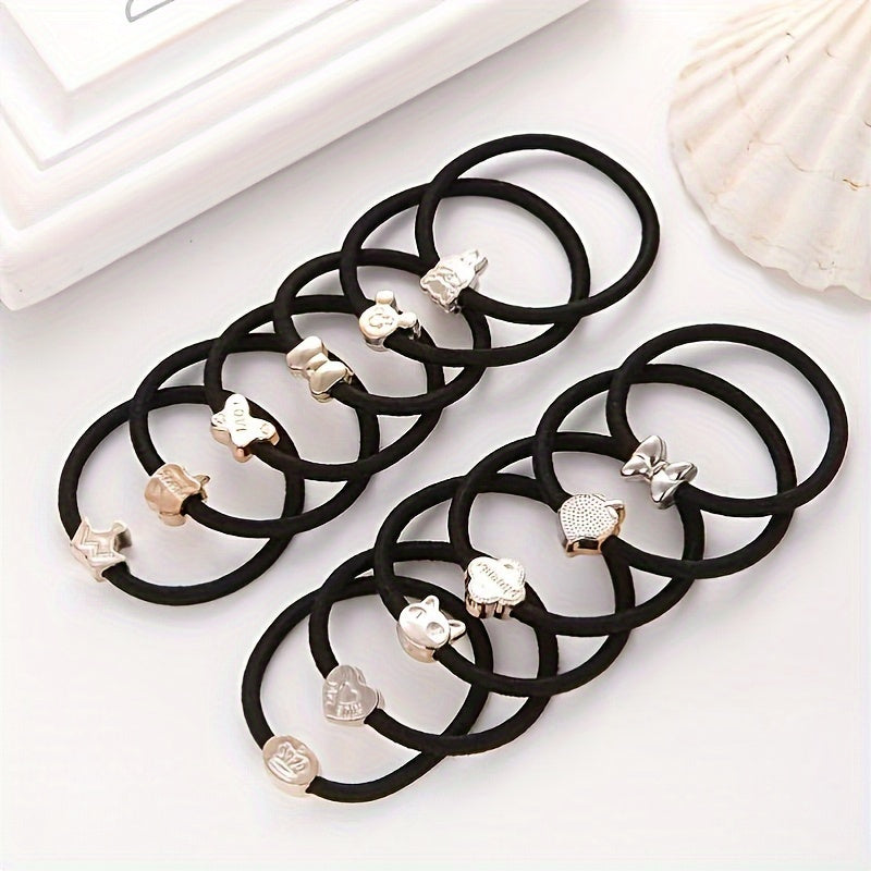 50 simple elastic hair ties for girls with thick hair; ideal gifts.