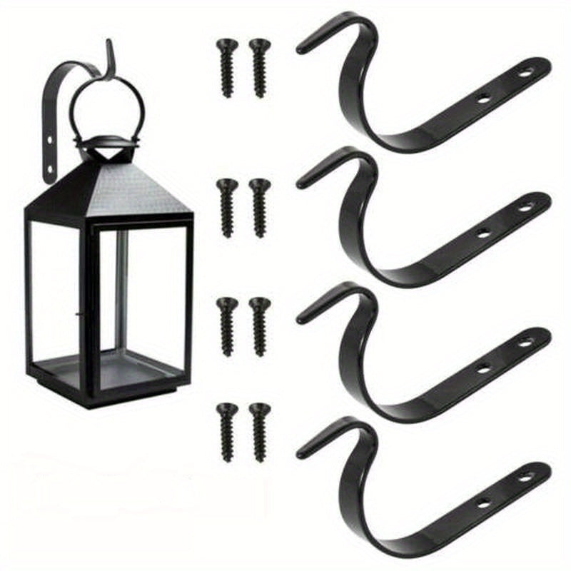 Rustic iron hooks for versatile hanging use.