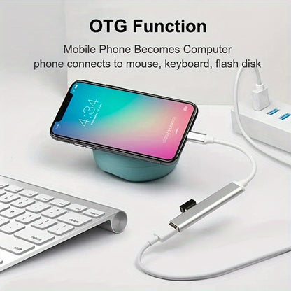 4-in-1 USB C hub with quad-port, high-speed data transfer and charging. Compatible with MacBook, Mac Pro, Mac Mini, iMac, Surface Pro, XPS, PC, flash drives, and mobile hard drives.