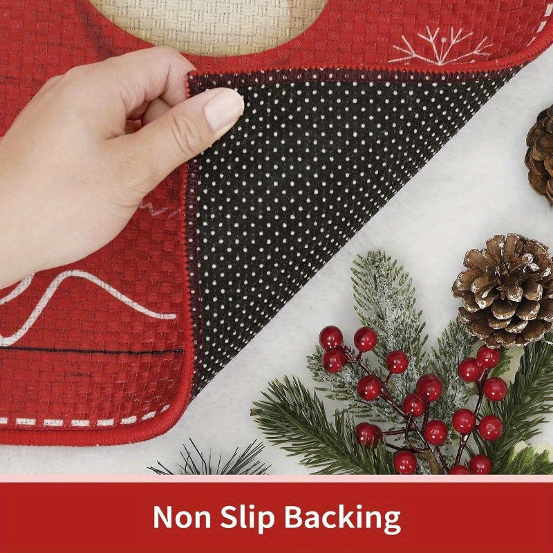 Get into the holiday spirit with our Festive Christmas Door Mat featuring a charming Reindeer and Tree design. This non-slip welcome mat is made of machine washable polyester textile, making it perfect for indoor or outdoor use in your home garden. Add a