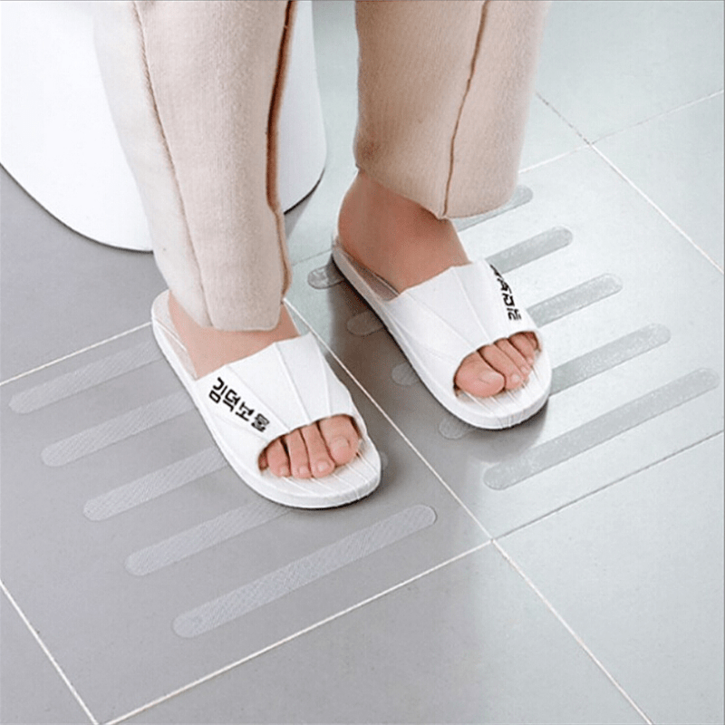 Non Slip Bathroom Mat with Grip Stickers and Safety Tape - 20x2cm PVC Shower Strips Flooring Pad for Anti-Slip Protection